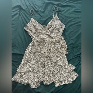 Trixxi Green and White Leopard Print Mini Dress